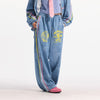 Wonderful Story American retro suede striped distressed sports casual pants new spring trousers