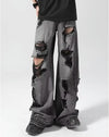 Grunge Vortex Distressed Dark Gray Jeans