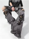 Grunge Vortex Distressed Dark Gray Jeans