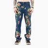 Floral Print Slim Jeans in Blue