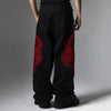 Dragon Embroidery Baggy Jeans Men Streetwear Hip Hop Black Loose Denim Pants