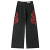 Dragon Embroidery Baggy Jeans Men Streetwear Hip Hop Black Loose Denim Pants