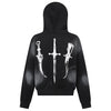 Rebel Fur-Lined Graffiti Hoodie