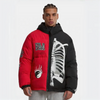 Hooded Skeleton Printed Split Grunge Jacket