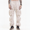 Hip Hop Cargo Pants Y2K Streetwear Men Multi Zipper Pockets Harem Jogger Pants Fashion Harajuku Casual Baggy Streetwear Trousers