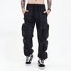 Hip Hop Cargo Pants Y2K Streetwear Men Multi Zipper Pockets Harem Jogger Pants Fashion Harajuku Casual Baggy Streetwear Trousers