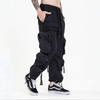 Hip Hop Cargo Pants Y2K Streetwear Men Multi Zipper Pockets Harem Jogger Pants Fashion Harajuku Casual Baggy Streetwear Trousers