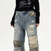 Vintage Camo Patchwork Flare Jeans