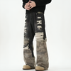 Vintage Camo Patchwork Flare Jeans