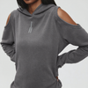 ATRY hollow off-shoulder design sweater for women in spring and autumn, national trend brand, simple hot girl functional hooded hoodie