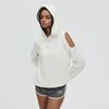 ATRY hollow off-shoulder design sweater for women in spring and autumn, national trend brand, simple hot girl functional hooded hoodie