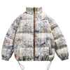 Boxy Graffiti Resistance Neckline Puffer - Vexlly