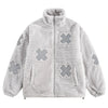 Reflective "X" Embroidered Patchwork Fleece Jacket - Vexlly